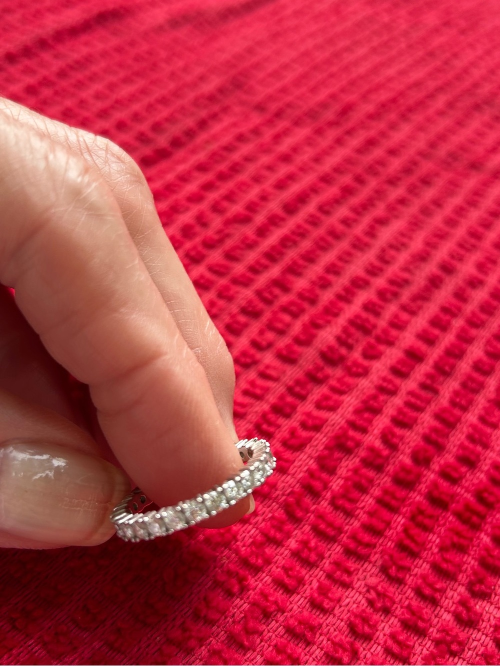Moissanite Eternity Band 1.68 CTW Sterling Silver 925 Size 8 Ring